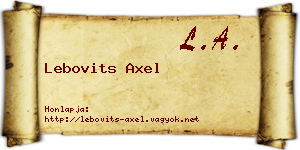 Lebovits Axel névjegykártya